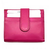 Front view of the Arezzo Fuchsia Leather Credit Card Holder