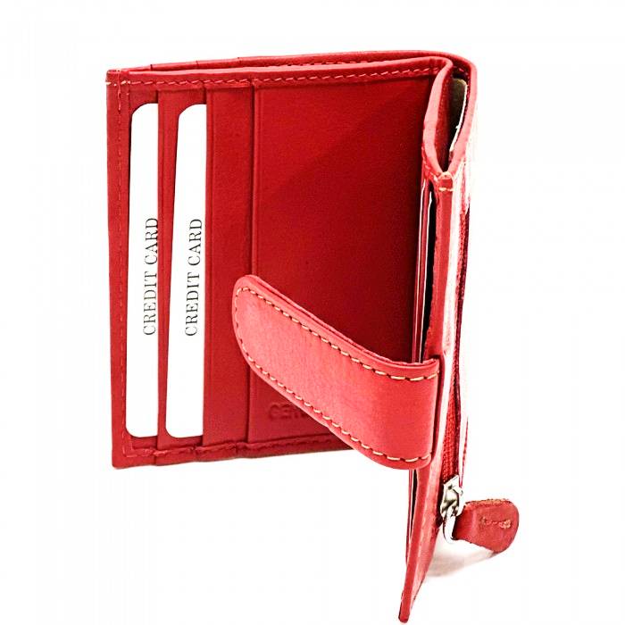 Interior view of the Arezzo Light Red Leather Credit Card Holder