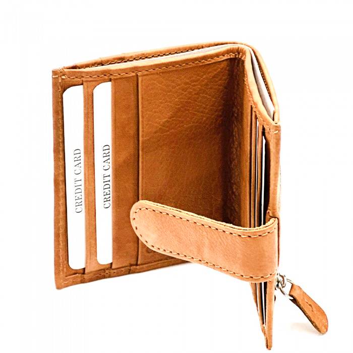 Interior view of Arezzo Tan Leather Credit Card Holder