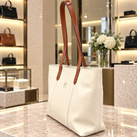 Augusta Hand-Dyed Italian Leather Work Tote - Leather Italiano
