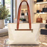 Augusta Hand-Dyed Italian Leather Work Tote - Leather Italiano