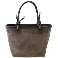 Aurelia Italian Suede Knot Handle Tote Bag - Leather Italiano
