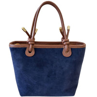 Aurelia Italian Suede Knot Handle Tote Bag - Leather Italiano