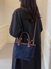 Aurelia Italian Suede Knot Handle Tote Bag - Leather Italiano