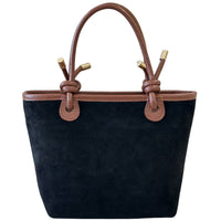 Aurelia Italian Suede Knot Handle Tote Bag - Leather Italiano