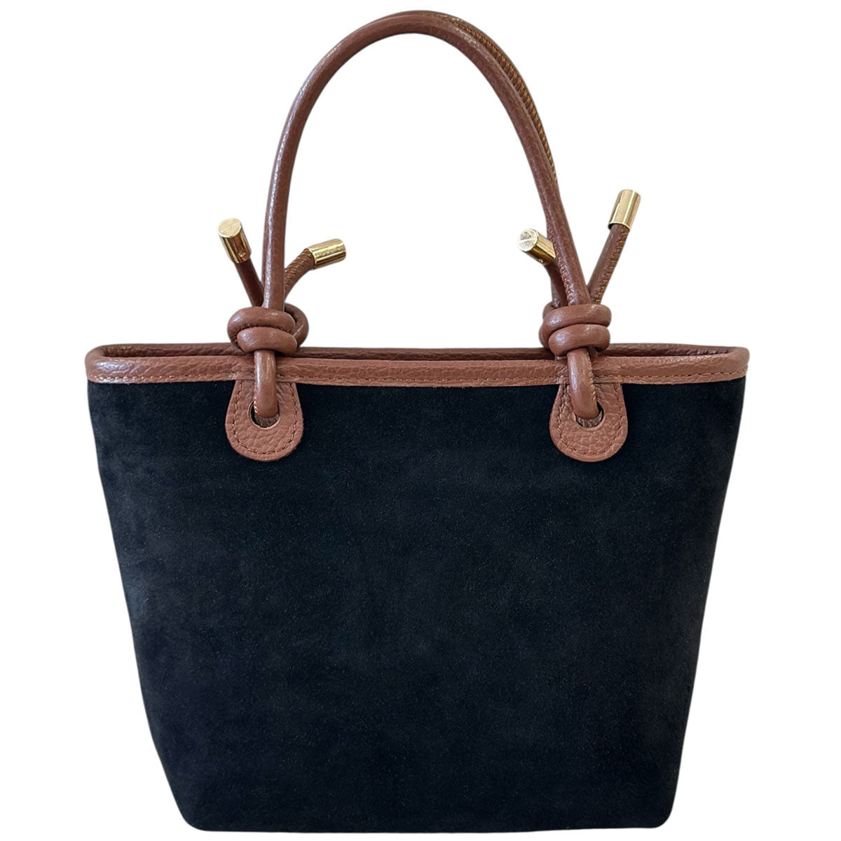 Aurelia Italian Suede Knot Handle Tote Bag - Leather Italiano