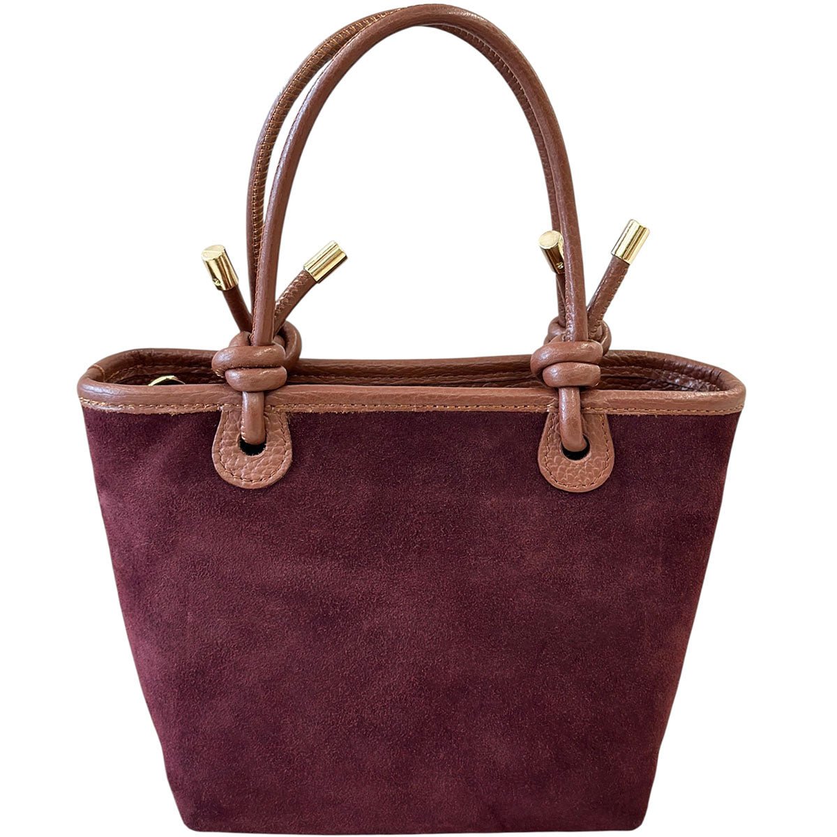 Aurelia Italian Suede Knot Handle Tote Bag - Leather Italiano