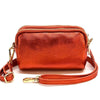 Aurora Metallic Italian Leather Crossbody Wallet – Compact & Chic - Leather Italiano