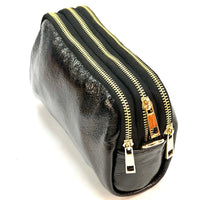 Aurora Metallic Italian Leather Crossbody Wallet – Compact & Chic - Leather Italiano