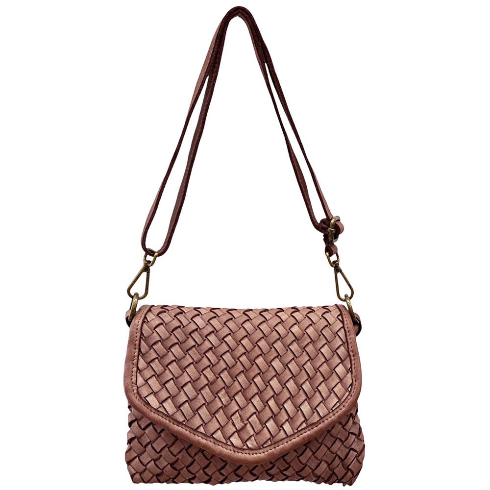 Bellavia Woven Cow Leather Crossbody Bag - Leather Italiano
