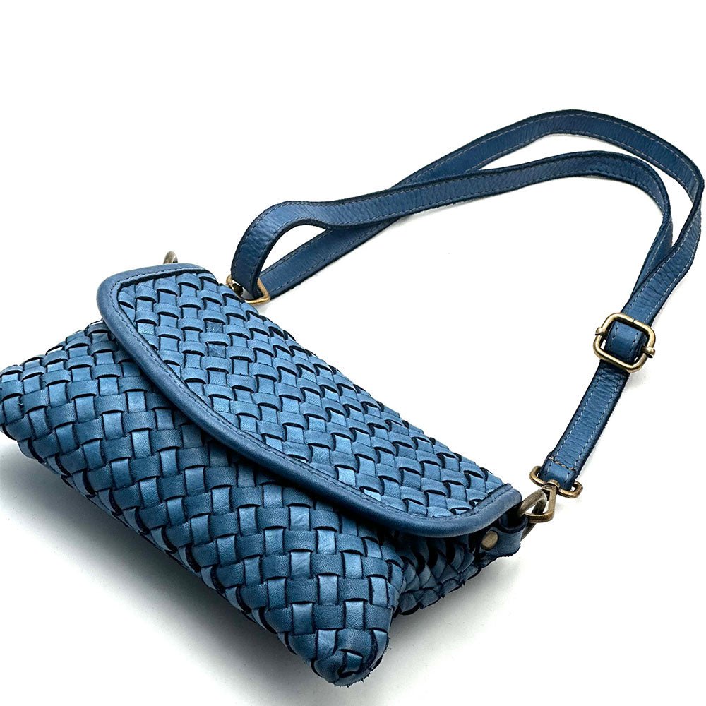 Bellavia Woven Cow Leather Crossbody Bag - Leather Italiano