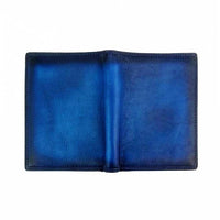 Men's blue leather wallet - back view