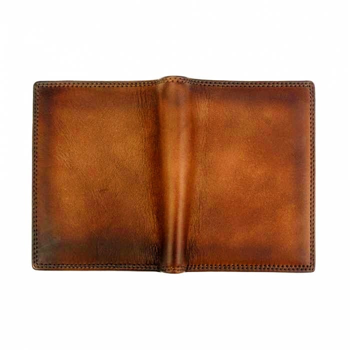 Back view of Dark Brown Calfskin Leather Wallet for Men