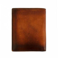 Front view of Dark Brown Calfskin Leather Wallet for Men