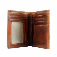Interior view of Dark Brown Calfskin Leather Wallet for Men