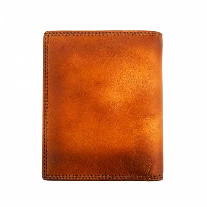 Front view of Tan Calfskin Leather Wallet for Men