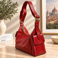 Benedetta Hand-Dyed Italian Leather Hobo Bag - Leather Italiano