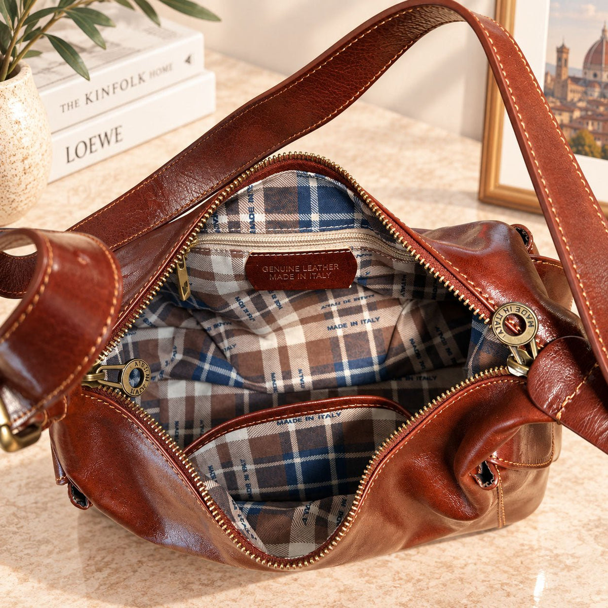 Benedetta Hand-Dyed Italian Leather Hobo Bag - Leather Italiano