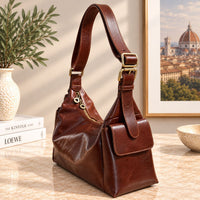 Benedetta Hand-Dyed Italian Leather Hobo Bag - Leather Italiano