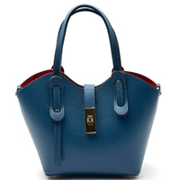 Bianca Small Italian Pebbled Leather Crossbody Tote Bag - Leather Italiano
