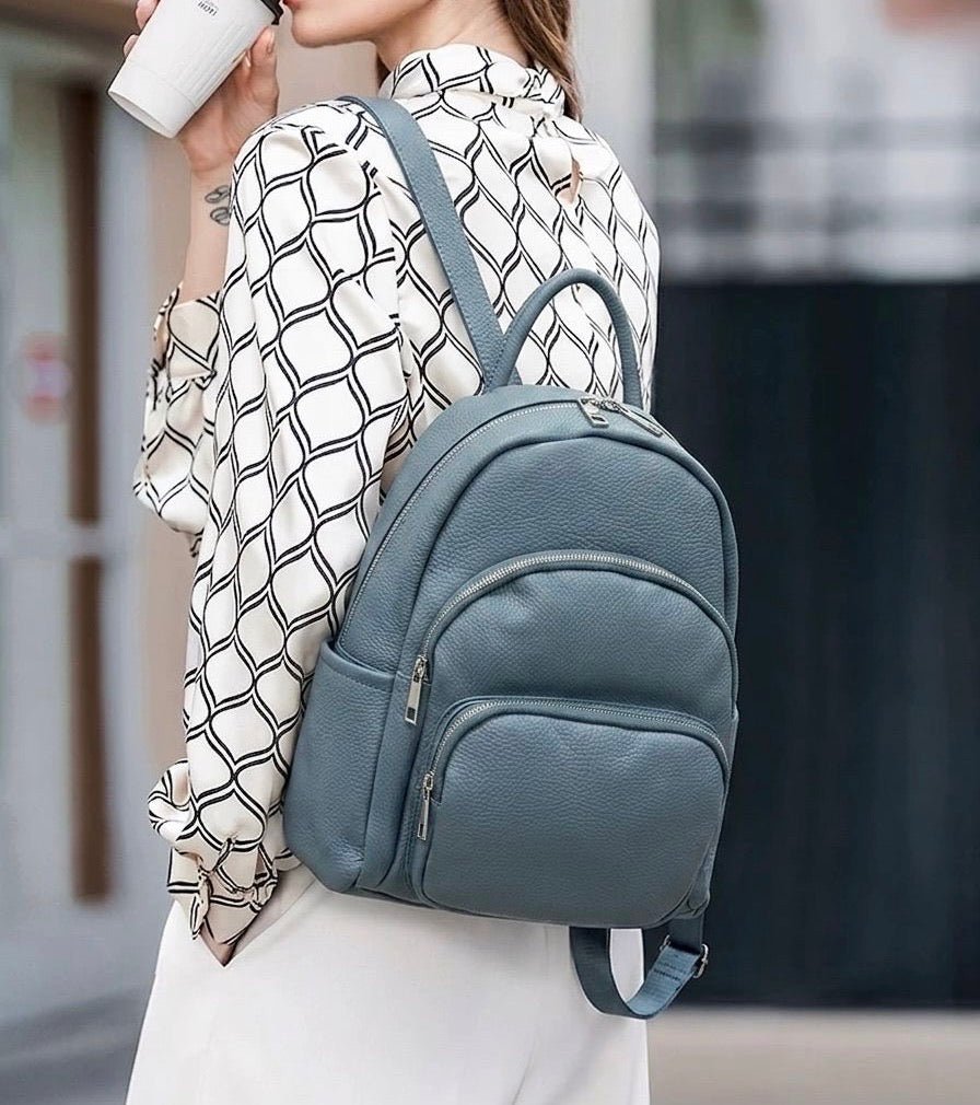 cute leather travel backpacks Large Italian Backpack – Leather Italiano Color:Silver/Silver Bottom How to Bait Fish easy install Multi Pockets