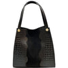 CARRY IT Italian Leather Tote Bag – Structured Croc - Embossed Design (Handmade in Florence) - Leather Italiano
