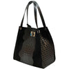 CARRY IT Italian Leather Tote Bag – Structured Croc - Embossed Design (Handmade in Florence) - Leather Italiano