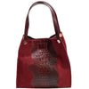 CARRY IT Italian Leather Tote Bag – Structured Croc - Embossed Design (Handmade in Florence) - Leather Italiano