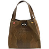 CARRY IT Italian Leather Tote Bag – Structured Croc - Embossed Design (Handmade in Florence) - Leather Italiano