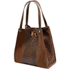 CARRY IT Italian Leather Tote Bag – Structured Croc - Embossed Design (Handmade in Florence) - Leather Italiano