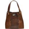 CARRY IT Italian Leather Tote Bag – Structured Croc - Embossed Design (Handmade in Florence) - Leather Italiano