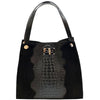 CARRY IT Italian Leather Tote Bag – Structured Croc - Embossed Design (Handmade in Florence) - Leather Italiano