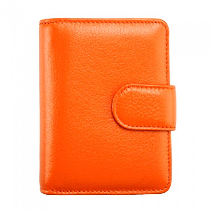 Front view of Catania Orange Leather Wallet