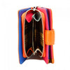 Catania Orange Leather Wallet with zipper open