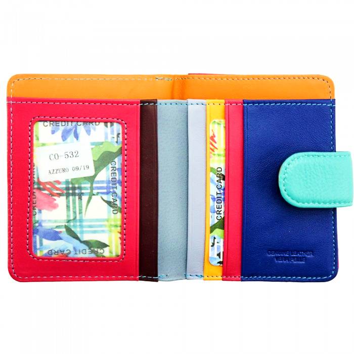 Interior view of Catania Turquoise Leather Wallet