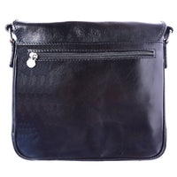 Back View of Christopher Black Leather Messenger Bag