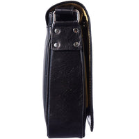 Side View of Christopher Black Leather Messenger Bag