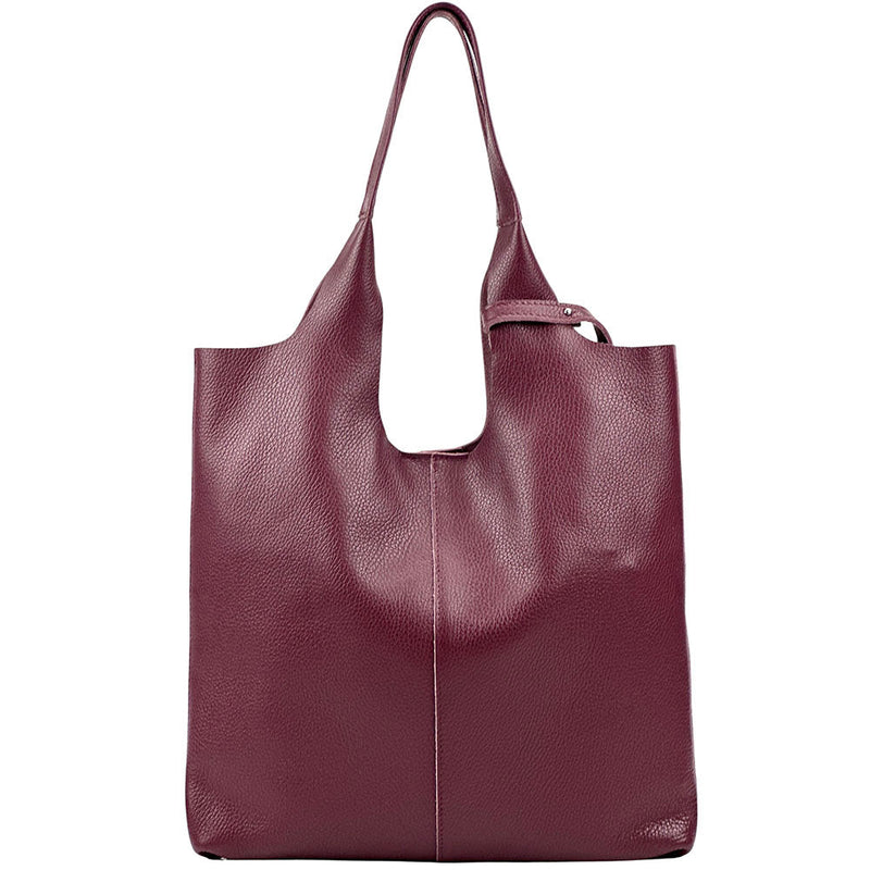 Claudia Italian Leather Shoulder Bag – Spacious & Handcrafted Elegance - Leather Italiano
