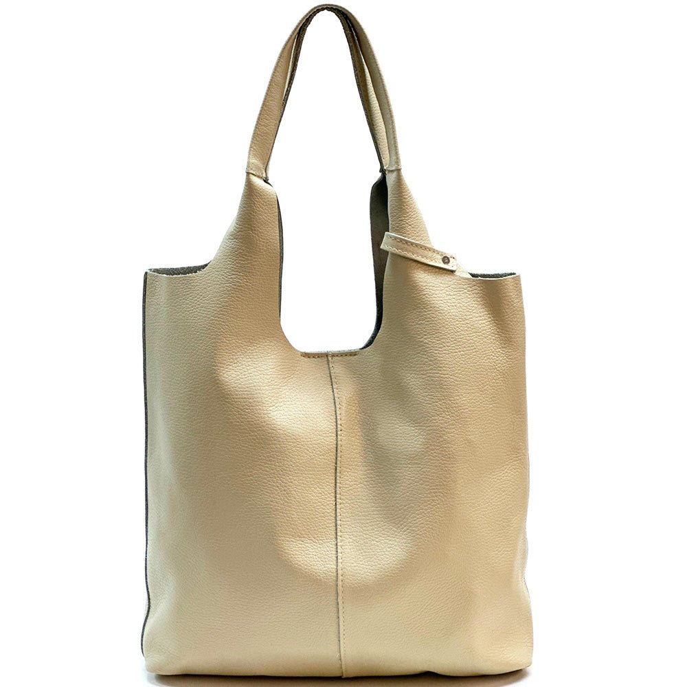 Claudia Italian Leather Shoulder Bag – Spacious & Handcrafted Elegance - Leather Italiano