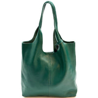 Claudia Italian Leather Shoulder Bag – Spacious & Handcrafted Elegance - Leather Italiano