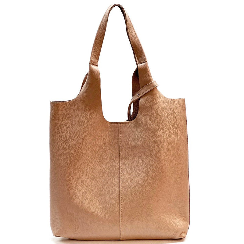 Claudia Italian Leather Shoulder Bag – Spacious & Handcrafted Elegance - Leather Italiano