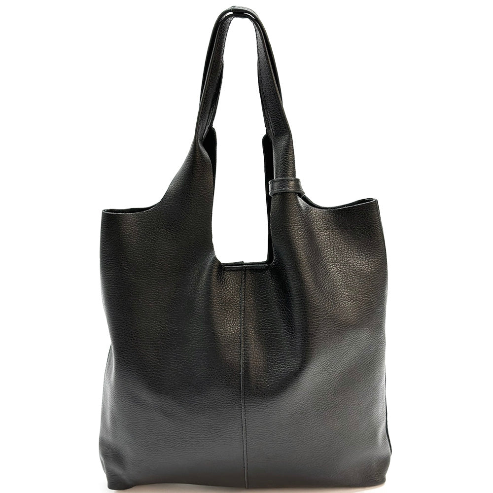Claudia Italian Leather Shoulder Bag – Spacious & Handcrafted Elegance - Leather Italiano