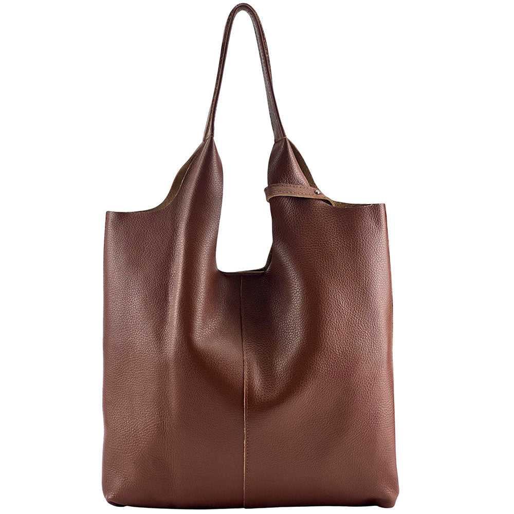 Claudia Italian Leather Shoulder Bag – Spacious & Handcrafted Elegance - Leather Italiano