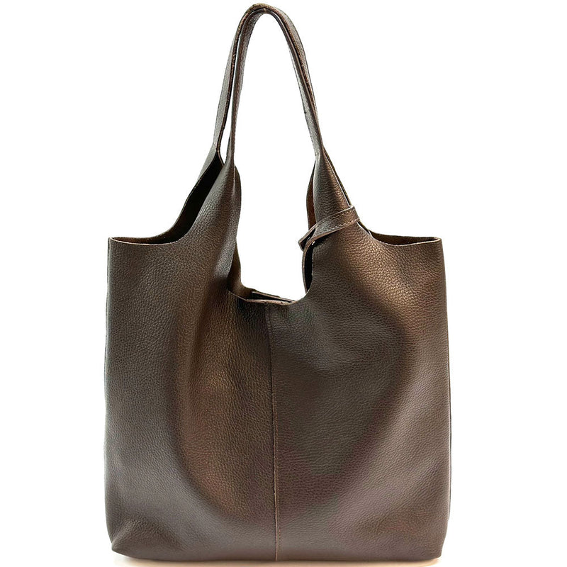 Claudia Italian Leather Shoulder Bag – Spacious & Handcrafted Elegance - Leather Italiano