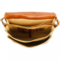 Open compartment of Como Leather Messenger Bag