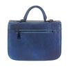 Back View of Compact Navy Leather Satchel