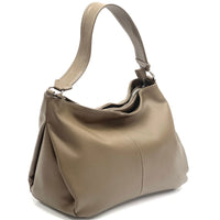 Concetta Convertible Leather Hobo: Tan Italian Calfskin - Leather Italiano