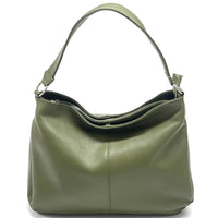 Concetta Convertible Leather Hobo: Tan Italian Calfskin - Leather Italiano