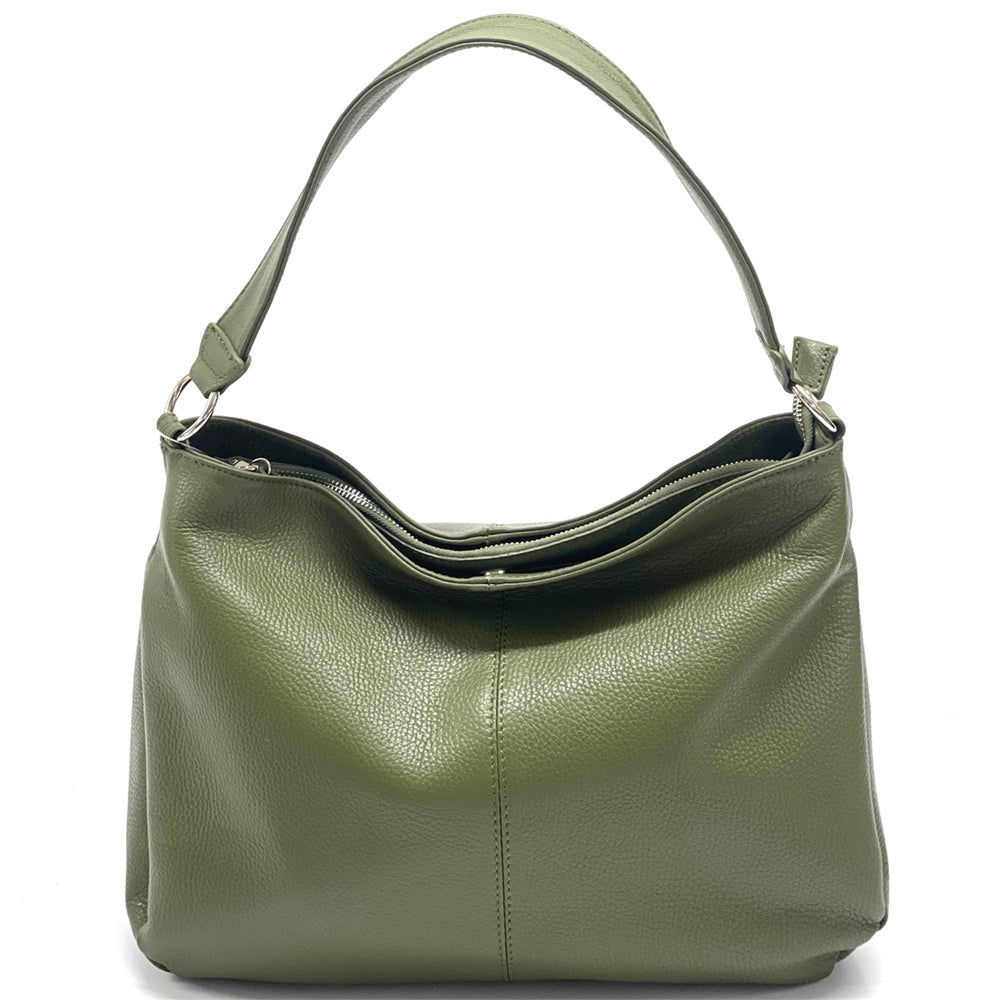 Concetta Convertible Leather Hobo: Tan Italian Calfskin - Leather Italiano