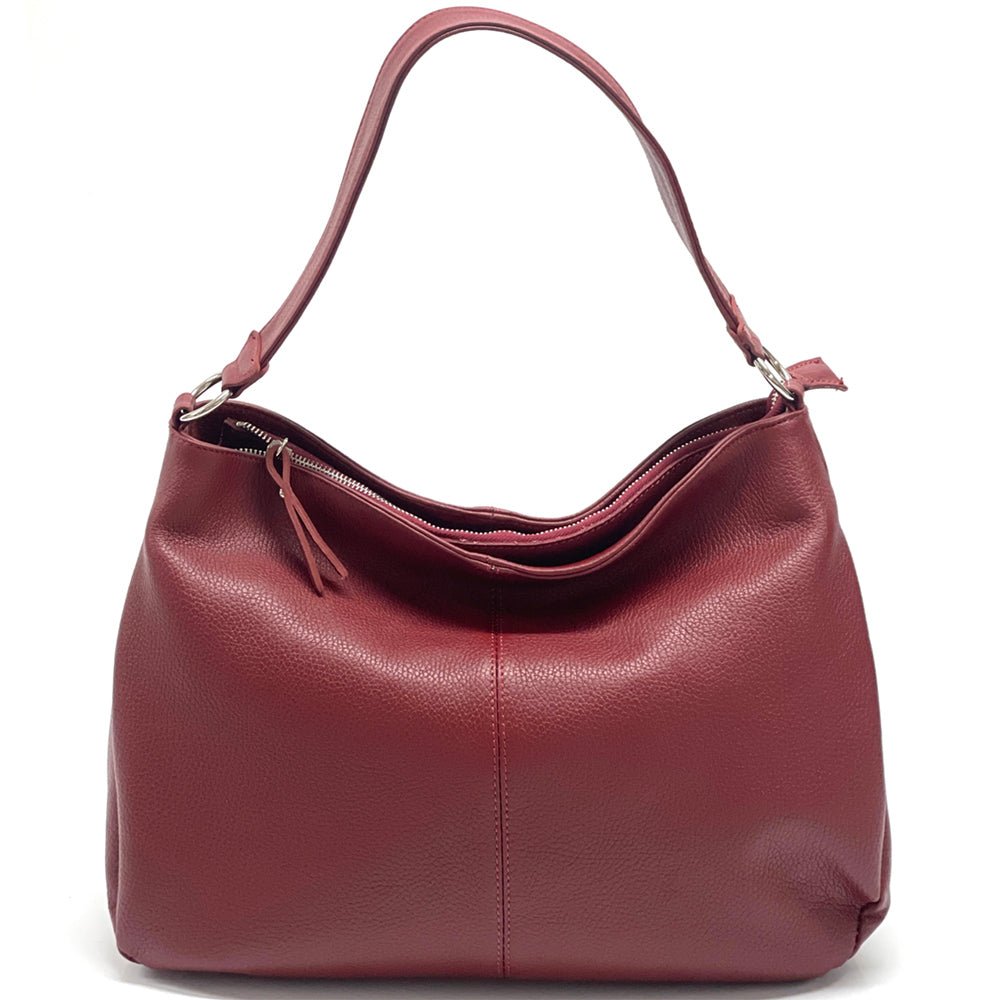 Concetta Convertible Leather Hobo: Tan Italian Calfskin - Leather Italiano